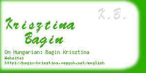 krisztina bagin business card